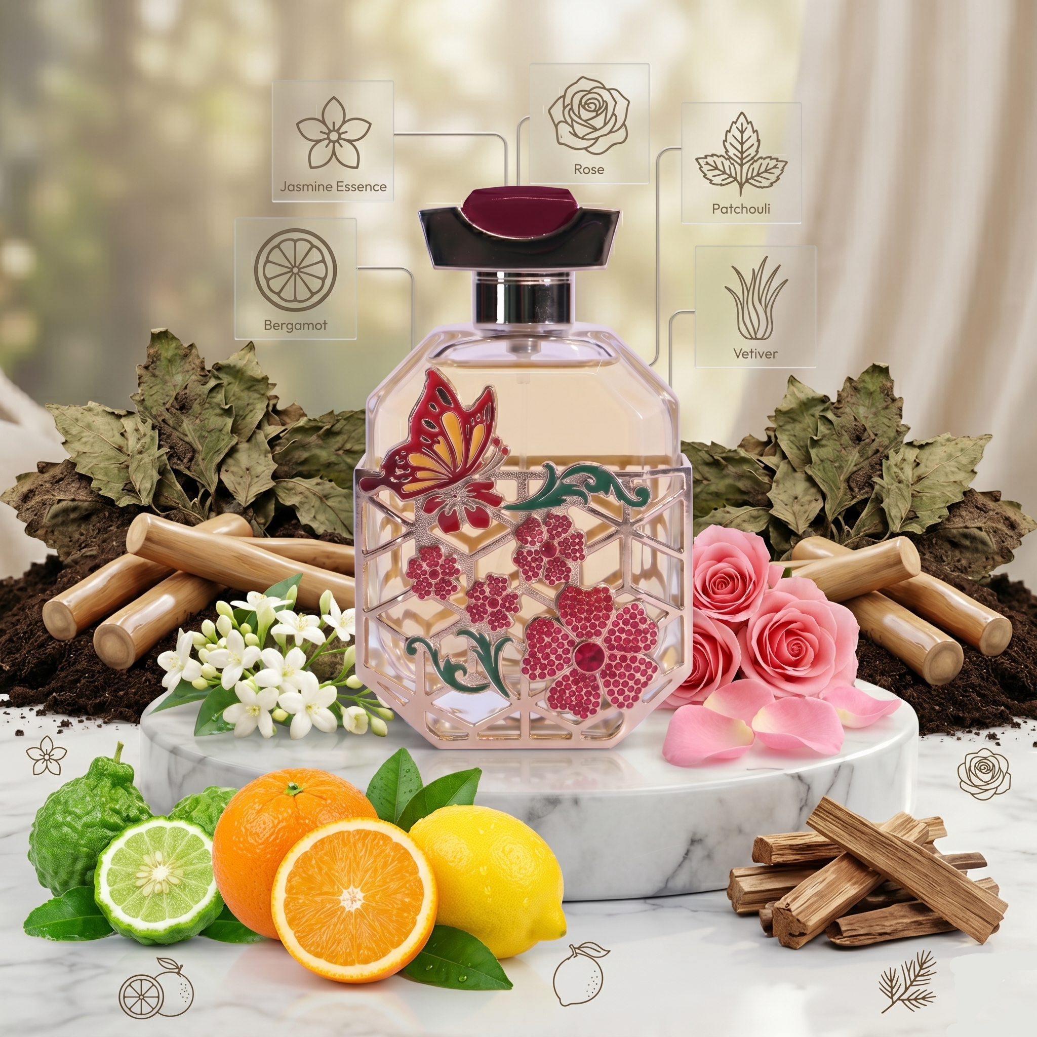 Papillon Amber Women's Warm Floral Oriental Eau de Parfum 100mL 